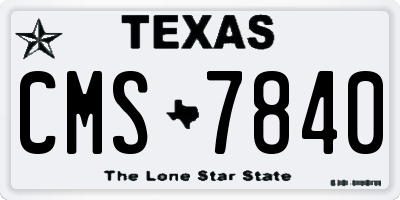 TX license plate CMS7840