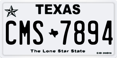 TX license plate CMS7894