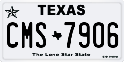 TX license plate CMS7906