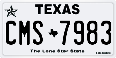 TX license plate CMS7983