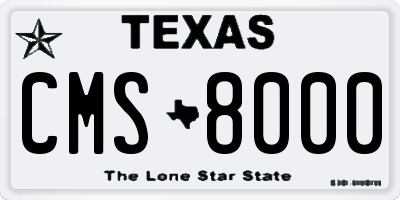 TX license plate CMS8000
