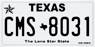 TX license plate CMS8031