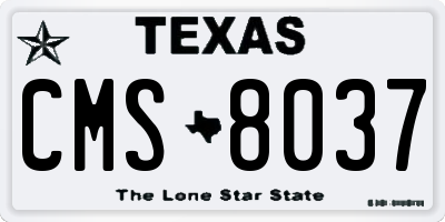 TX license plate CMS8037