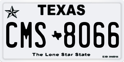 TX license plate CMS8066