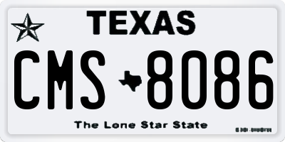 TX license plate CMS8086