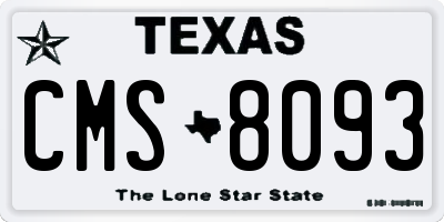 TX license plate CMS8093