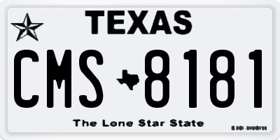 TX license plate CMS8181