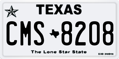 TX license plate CMS8208