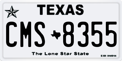 TX license plate CMS8355