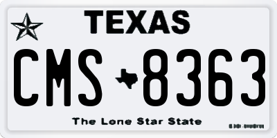 TX license plate CMS8363