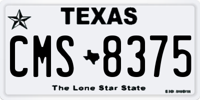 TX license plate CMS8375