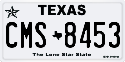 TX license plate CMS8453