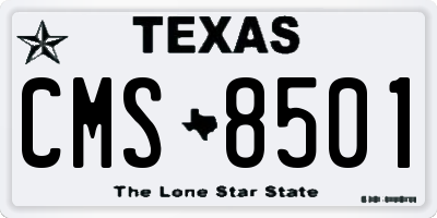 TX license plate CMS8501