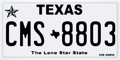 TX license plate CMS8803