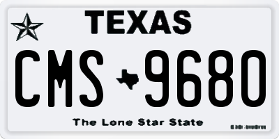 TX license plate CMS9680