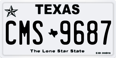 TX license plate CMS9687