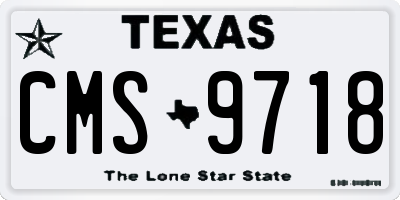 TX license plate CMS9718