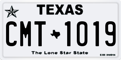 TX license plate CMT1019