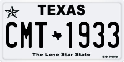 TX license plate CMT1933