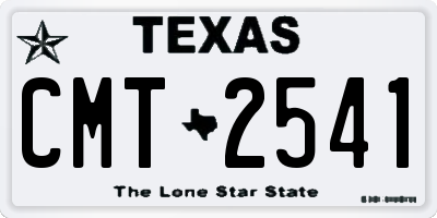 TX license plate CMT2541