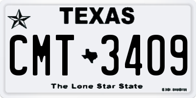 TX license plate CMT3409