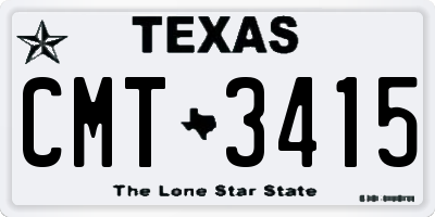 TX license plate CMT3415