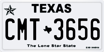 TX license plate CMT3656