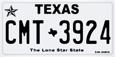 TX license plate CMT3924