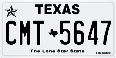 TX license plate CMT5647