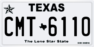 TX license plate CMT6110