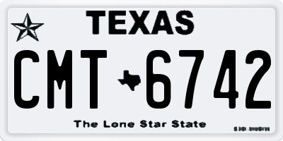 TX license plate CMT6742