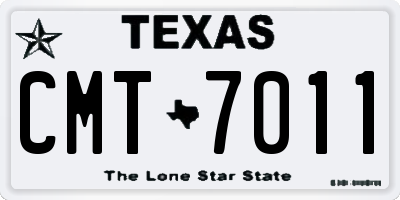 TX license plate CMT7011