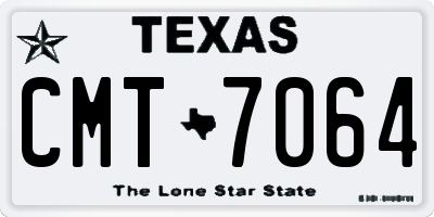 TX license plate CMT7064