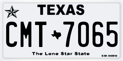 TX license plate CMT7065