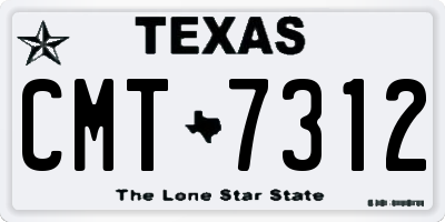 TX license plate CMT7312