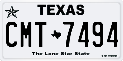 TX license plate CMT7494