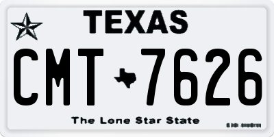 TX license plate CMT7626