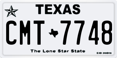 TX license plate CMT7748
