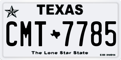 TX license plate CMT7785