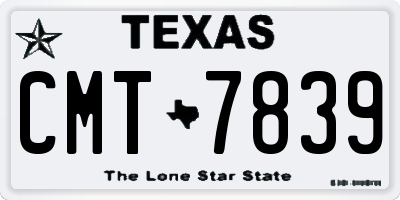TX license plate CMT7839