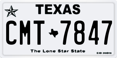 TX license plate CMT7847