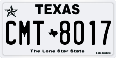 TX license plate CMT8017