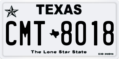 TX license plate CMT8018