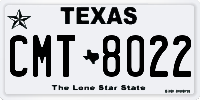 TX license plate CMT8022