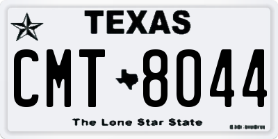 TX license plate CMT8044