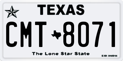 TX license plate CMT8071