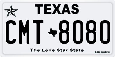 TX license plate CMT8080