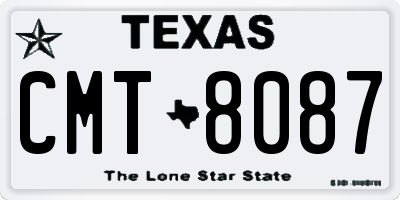 TX license plate CMT8087
