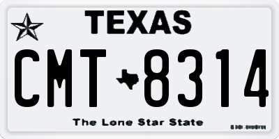 TX license plate CMT8314