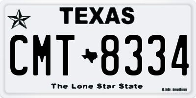 TX license plate CMT8334